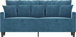 vidaXL vidaXL Sofa 2-osobowa, niebieski, 140 cm, tapicerowana aksamitem 3