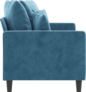 vidaXL vidaXL Sofa 2-osobowa, niebieski, 140 cm, tapicerowana aksamitem 4