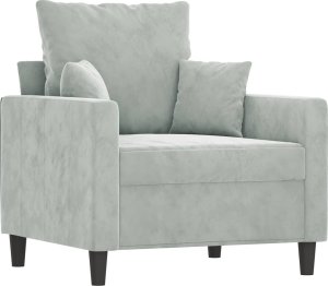 vidaXL vidaXL Fotel, jasnoszary, 60 cm, obity aksamitem 2