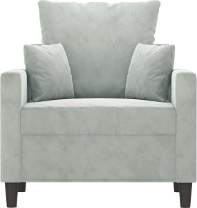 vidaXL vidaXL Fotel, jasnoszary, 60 cm, obity aksamitem 3