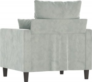 vidaXL vidaXL Fotel, jasnoszary, 60 cm, obity aksamitem 5