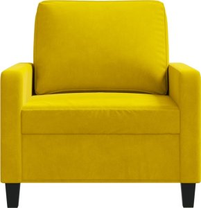 vidaXL vidaXL Fotel, żółty, 60 cm, obity aksamitem 4