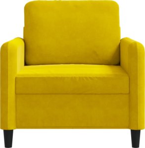 vidaXL vidaXL Fotel, żółty, 60 cm, obity aksamitem 4