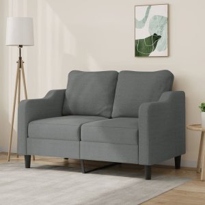 vidaXL vidaXL Sofa 2-osobowa, ciemnoszara, 120 cm, tapicerowana tkaniną 1