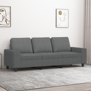 vidaXL vidaXL Sofa 3-osobowa, ciemnoszara, 180 cm, tapicerowana tkaniną 1