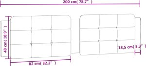 vidaXL vidaXL Poduszka na wezgłowie, szara, 200 cm, sztuczna skóra 9