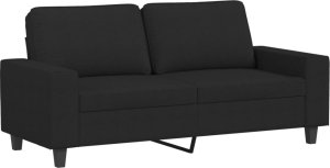 vidaXL Sofa 2-osobowa, czarna, 140 cm, tapicerowana tkaniną 2