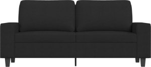 vidaXL Sofa 2-osobowa, czarna, 140 cm, tapicerowana tkaniną 3