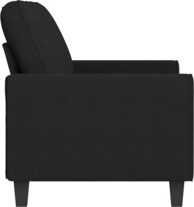 vidaXL Sofa 2-osobowa, czarna, 140 cm, tapicerowana tkaniną 4
