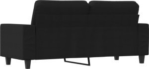 vidaXL Sofa 2-osobowa, czarna, 140 cm, tapicerowana tkaniną 5