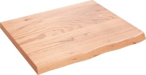 vidaXL Blat do łazienki, jasnobrązowy, 60x50x(2-4) cm, lite drewno 2