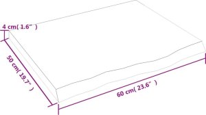 vidaXL Blat do łazienki, jasnobrązowy, 60x50x(2-4) cm, lite drewno 8