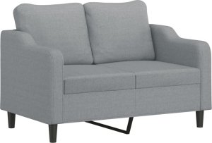 vidaXL Sofa 2-osobowa, jasnoszara, 120 cm, tapicerowana tkaniną 2