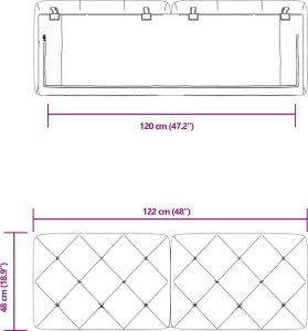 vidaXL vidaXL Poduszka na wezgłowie, ciemnozielona, 120 cm, aksamitna 10