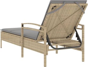 vidaXL vidaXL Leżanka z poduszką, beżowa, 63x200x81 cm, polirattan 6