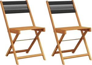 vidaXL vidaXL Krzesła bistro, 2 szt., czarne, lite drewno akacjowe i linka 2