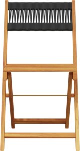 vidaXL vidaXL Krzesła bistro, 2 szt., czarne, lite drewno akacjowe i linka 5