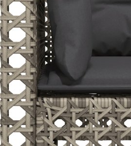 vidaXL vidaXL 3-osobowa sofa ogrodowa z poduszkami, szara, polirattan 7