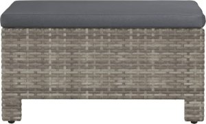 vidaXL vidaXL Podnóżek ogrodowy z poduszką, szary, polirattan 4