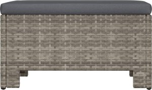 vidaXL vidaXL Podnóżek ogrodowy z poduszką, szary, polirattan 5