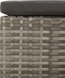 vidaXL vidaXL Podnóżek ogrodowy z poduszką, szary, polirattan 7