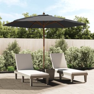 vidaXL vidaXL Parasol ogrodowy na drewnianym słupku, antracytowy, 299x240 cm 1