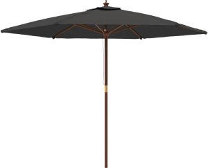 vidaXL vidaXL Parasol ogrodowy na drewnianym słupku, antracytowy, 299x240 cm 2
