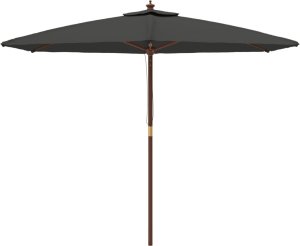 vidaXL vidaXL Parasol ogrodowy na drewnianym słupku, antracytowy, 299x240 cm 3