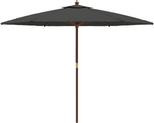 vidaXL vidaXL Parasol ogrodowy na drewnianym słupku, antracytowy, 299x240 cm 4