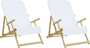 vidaXL vidaXL Ręczniki plażowe, 2 szt., białe, 60x135 cm, tkanina, 400 g/m 4