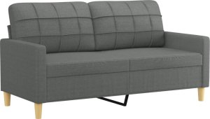 vidaXL vidaXL Sofa 2-osobowa, ciemnoszara, 140 cm, tapicerowana tkaniną 2