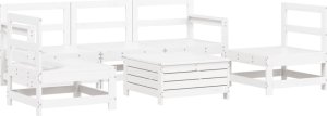vidaXL vidaXL 6-cz. zestaw mebli ogrodowych, biały, drewno sosnowe 2