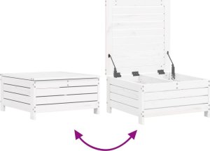 vidaXL vidaXL 6-cz. zestaw mebli ogrodowych, biały, drewno sosnowe 7