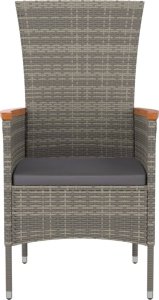 vidaXL vidaXL Krzesła ogrodowe z poduszkami, 2 szt., polirattan, szare 4