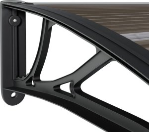 vidaXL vidaXL Daszek nad drzwi, czarny, 400x100 cm, poliwęglan 5