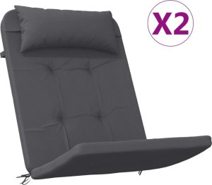 vidaXL vidaXL Poduszki na krzesła Adirondack, 2 szt., antracyt tkanina Oxford 2