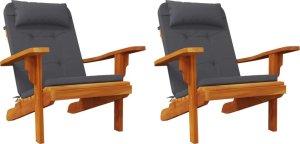 vidaXL vidaXL Poduszki na krzesła Adirondack, 2 szt., antracyt tkanina Oxford 4
