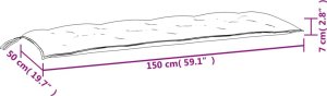 vidaXL vidaXL Poduszki na ławki ogrodowe, 2 szt., turkusowe, 150x50x7 cm 8
