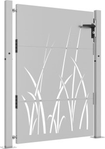 vidaXL vidaXL Furtka ogrodowa, 105x130 cm, stal kortenowska, motyw trawy 3