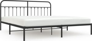 vidaXL vidaXL Metalowa rama łóżka z wezgłowiem, czarna, 200x200 cm 2