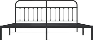 vidaXL vidaXL Metalowa rama łóżka z wezgłowiem, czarna, 200x200 cm 6