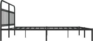 vidaXL vidaXL Metalowa rama łóżka z wezgłowiem, czarna, 200x200 cm 7