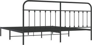 vidaXL vidaXL Metalowa rama łóżka z wezgłowiem, czarna, 200x200 cm 8