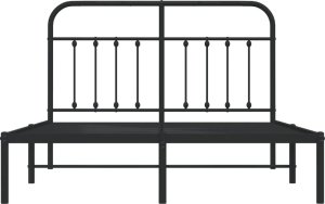 vidaXL vidaXL Metalowa rama łóżka z wezgłowiem, czarna, 140x190 cm 6