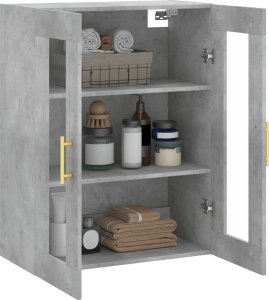 vidaXL vidaXL Szafka wisząca, szarość betonu, 69,5x34x90 cm 5