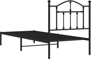 vidaXL vidaXL Metalowa rama łóżka z wezgłowiem, czarna, 80x200 cm 7