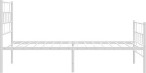 vidaXL vidaXL Metalowa rama łóżka z wezgłowiem i zanóżkiem, biała, 100x200 cm 6