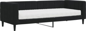 vidaXL vidaXL Sofa z materacem do spania, czarna, 80x200 cm, aksamit 2