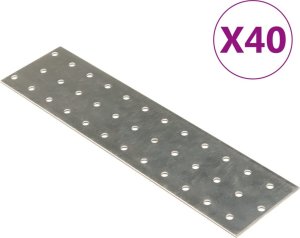 vidaXL vidaXL Płytki perforowane, 40 szt., 2 mm, 240x60 mm, stal ocynkowana 1