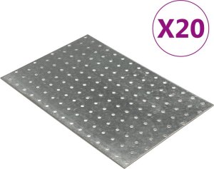 vidaXL vidaXL Płytki perforowane, 20 szt., 2 mm, 300x200 mm, stal ocynkowana 1